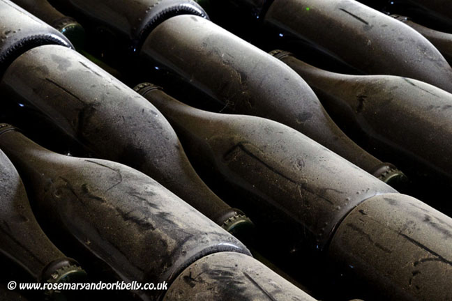 English sparkling wine bottles Bluebell vineyard
