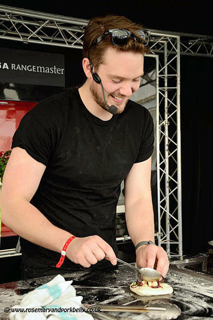 John Whaite cooking demonstration at Foodies Festival Brighton