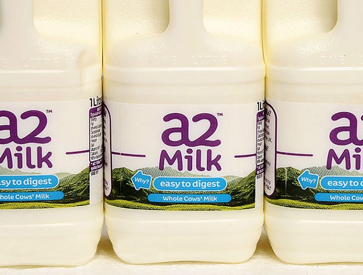 Plastic bottles of A2 milk