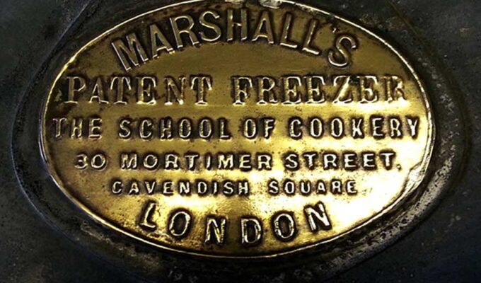 Agnes Marshall ice cream freezer badge