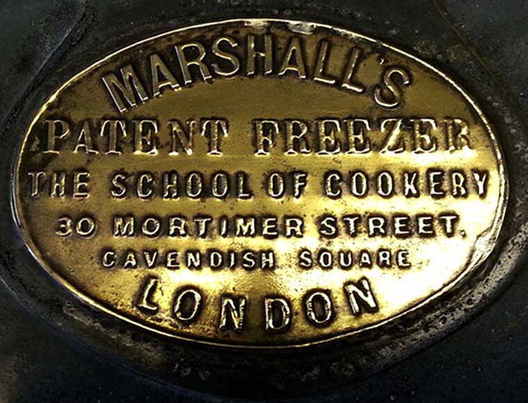 Agnes Marshall ice cream freezer badge
