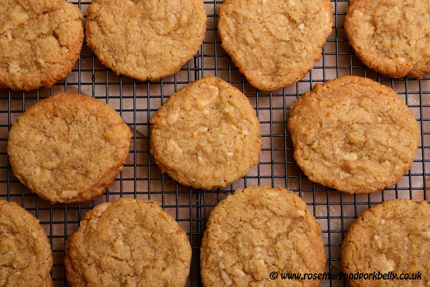 Dairy free white chocolate and banana cookies, biscuits