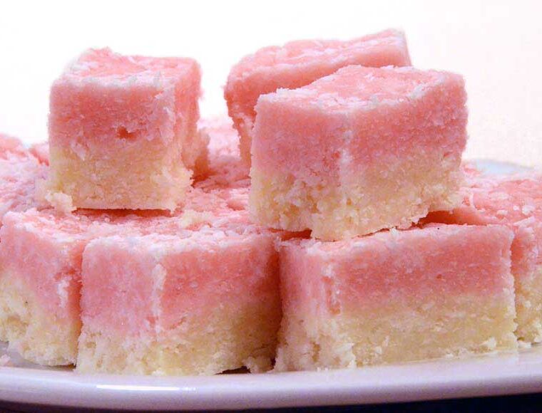 Homemade coconut ice © rosemaryandporkbelly.co.uk