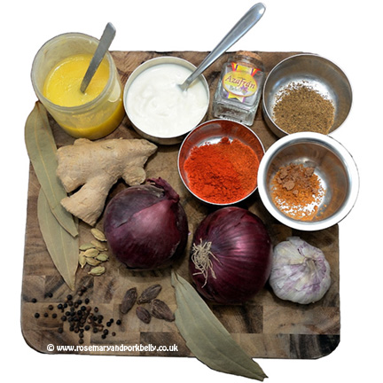 Ingredients for venison qorma