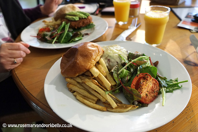 Burgers at The Hill Station café