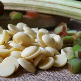 Dairy free white chocolate & rhubarb © rosemaryandporkbelly.co.uk