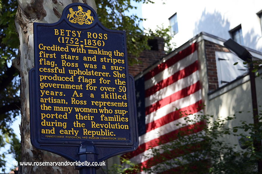 Betsy Ross sign Philadelphia Pennsylvania USA