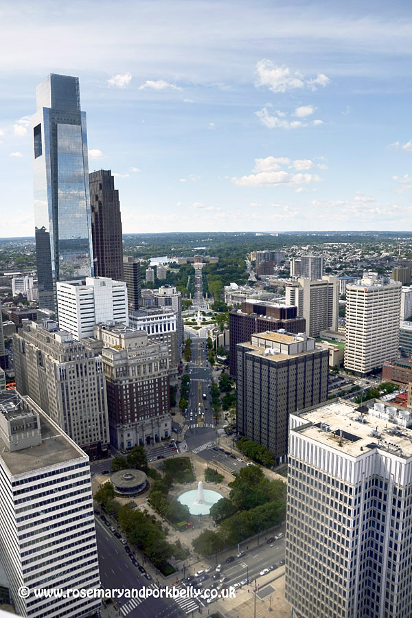 View from City Hall observation deck towards the Art Museum Philadelphia USA