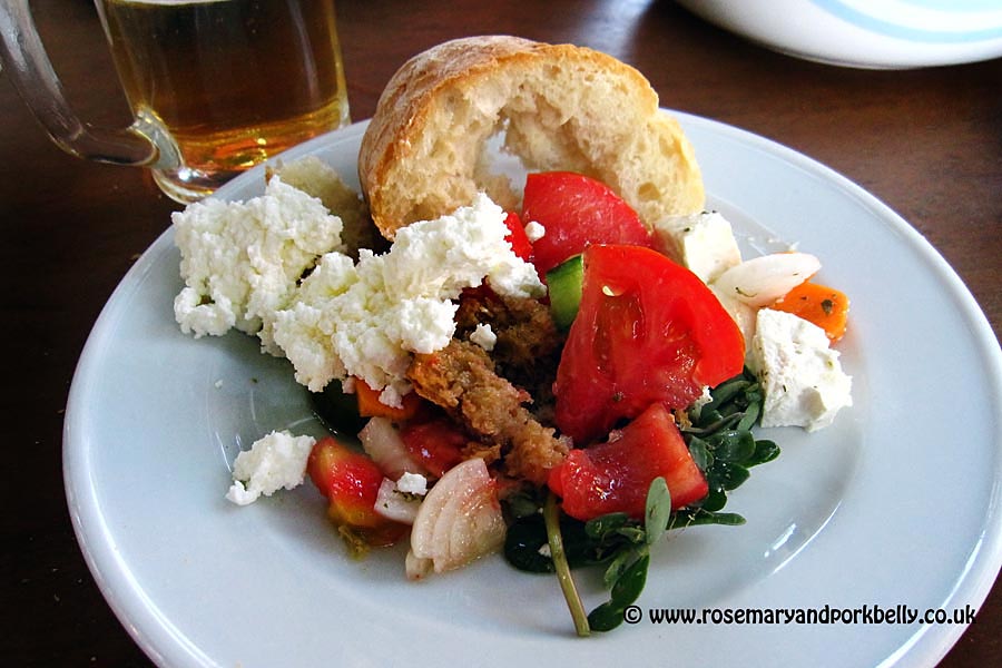 Feta cheese, bread and salad, Crete
© rosemaryandporkbelly