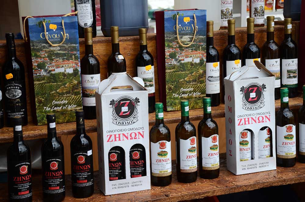Bottles of wine Omodos Cyprus