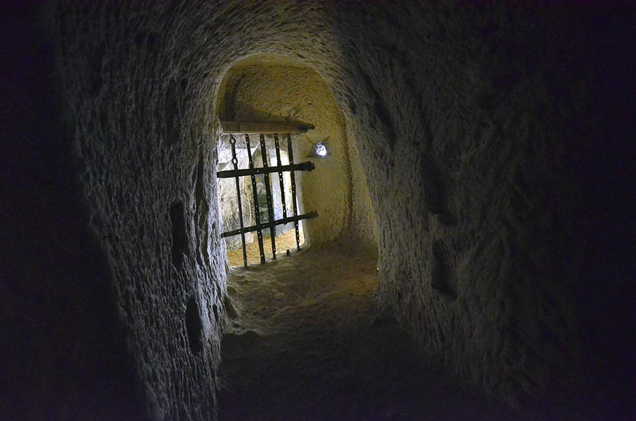 Underground lookout window at Château de Brézé, Loire France