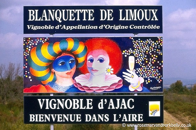 Blanquette de Limoux roadside sign - Aude France