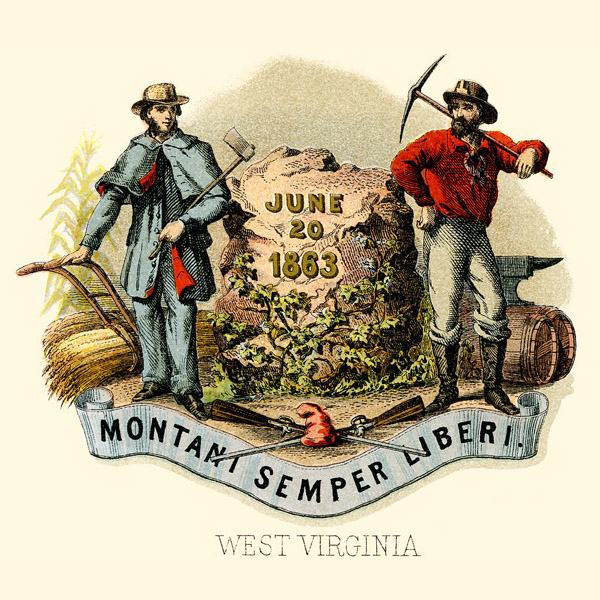 West Virginia state coat of arms (illustrated 1876)