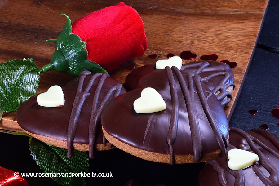 Chocolate covered gingerbread hearts