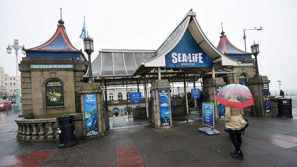 Entrance to the Sea life centre - Brighton Aquarium, East Sussex