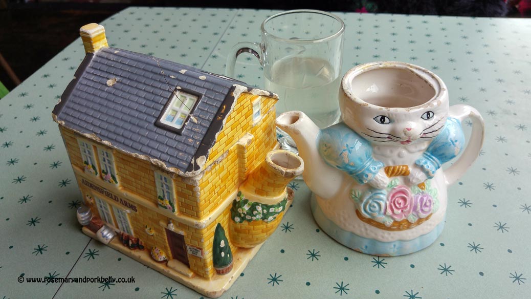 Character teapots - Pie and Vinyl cafe Southsea, Portsmouth