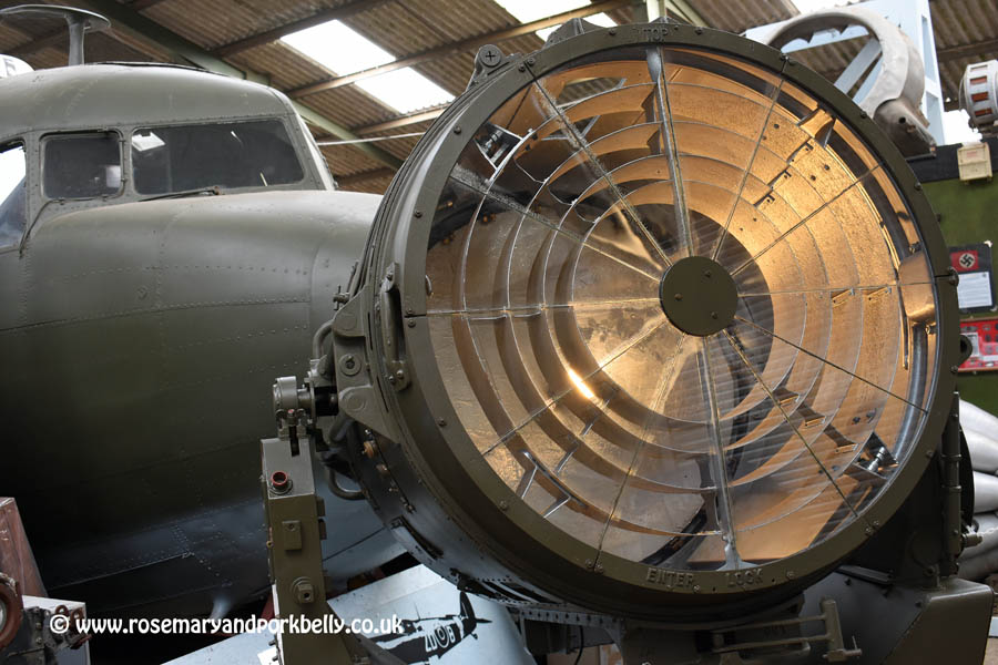 Dakota troop carrier and searchlight - Wings museum