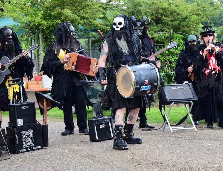 Mythago Morris musicians - Floral Fringe Fair, Knepp Castle Sussex