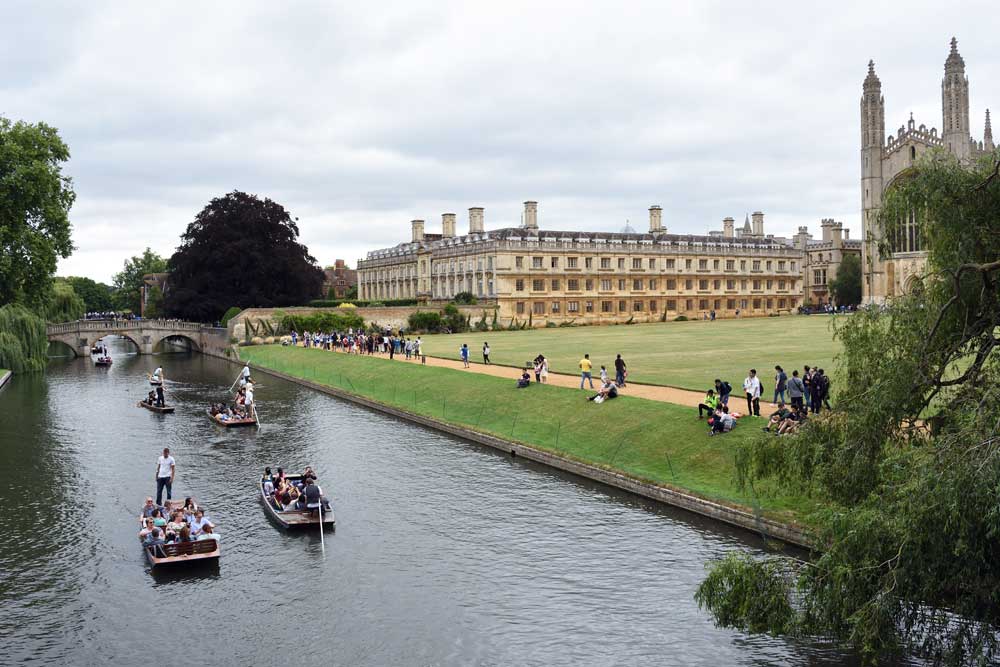 Punting on the River Cam past The Backs, Cambridge UK