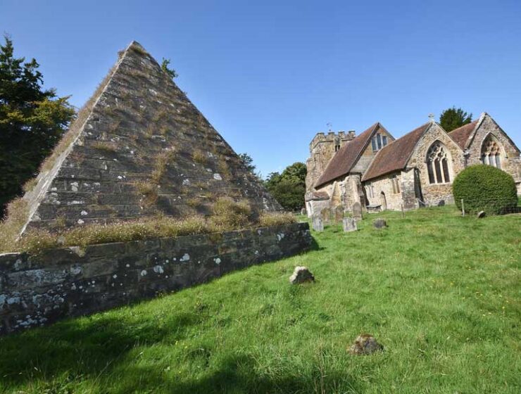John ‘Mad Jack’ Fuller’s pyramid Mausoleum at the Church of Thomas a Becket, The Street, Brightling, East Sussex