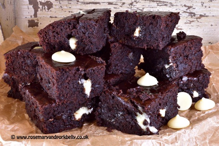 Vegan chocolate brownies with chilli and ginger - made with Chillish by Pollyanna's Kitchen