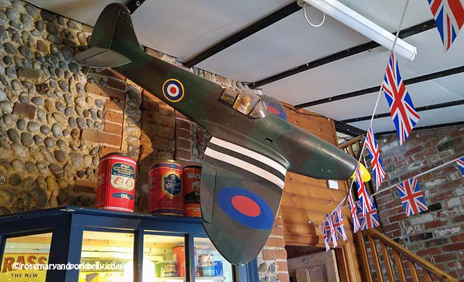 Model Spitfire part of the Poppylands' 1940s display Horsey Norfolk © rosemaryandporkbelly.co.uk