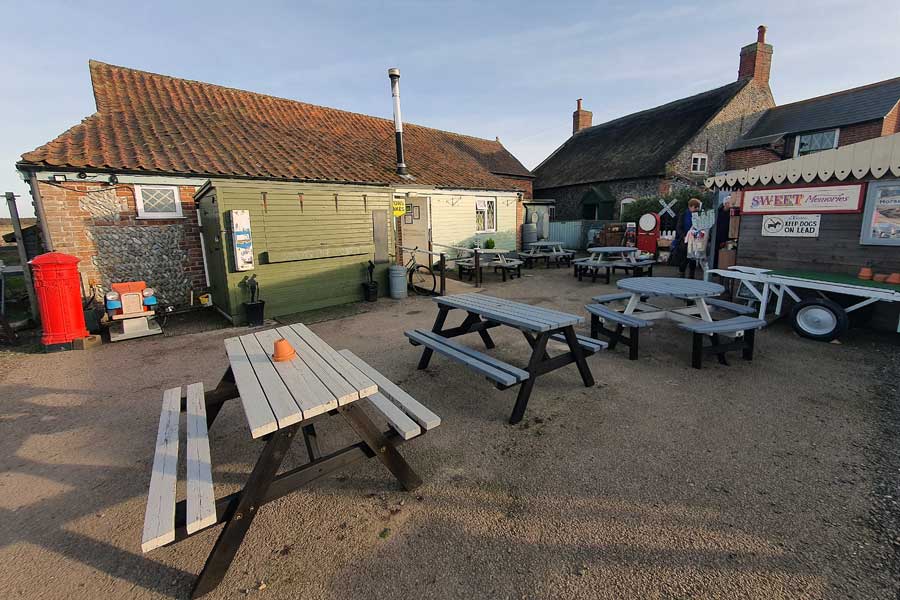 Outside seating area Poppylands Horsey Norfolk