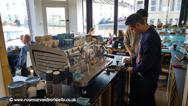 Behind the counter at 44 Poets Hove