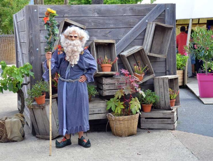 The Welcome Elf at the entrance to Terra Botanica Angers France