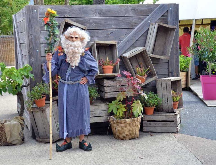 The Welcome Elf at the entrance to Terra Botanica Angers France