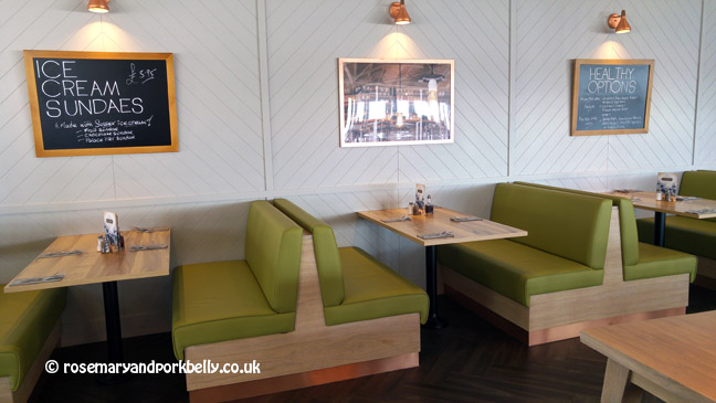 Banquette seating at the Palm Court restaurant - Brighton Palace Pier