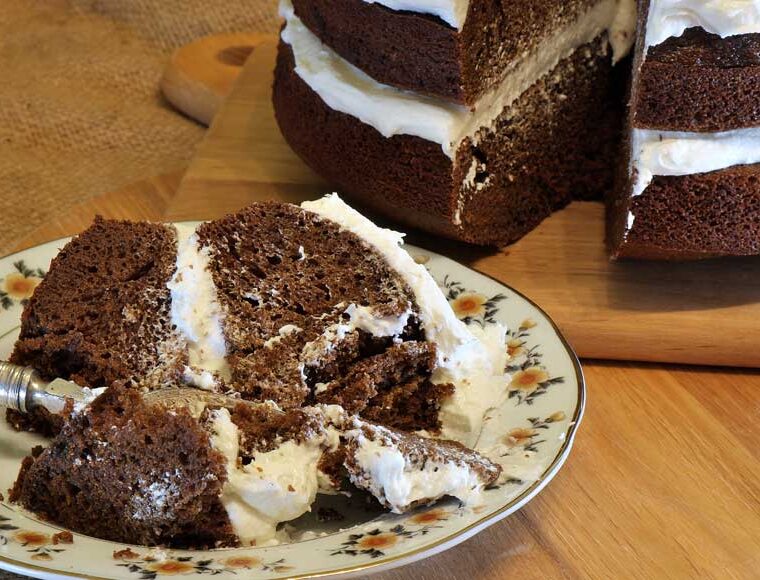 Gingerbread cake with coconut frosting