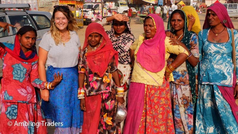 Hanging out with the girls at the Pushkar Camel Fair