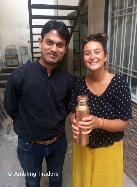 Sealing the deal with our Copper Bottle supplier, Virendra in Jaipur, May 2018