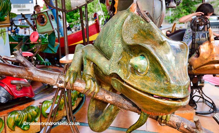 A chameleon on the carousel at Les Machines de L'ile Nantes ©rosemaryandporkbelly.co.uk