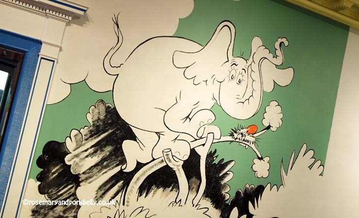Drawing of Horton the elephant, Dr Seuss museum Springfield Massachusetts © rosemaryandporkbelly.co.uk