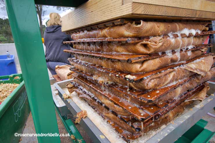 Pressing apples to extract juice © rosemaryandporkbelly.co.uk