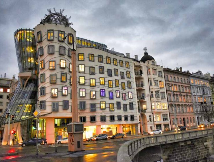 The Dancing House on the Rasin Embankment in Prague