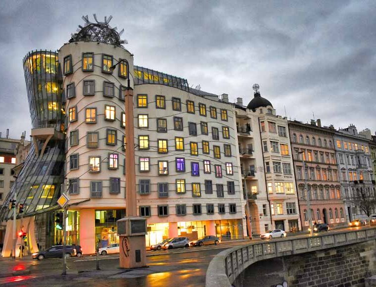 The Dancing House on the Rasin Embankment in Prague
