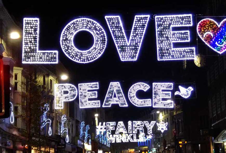 Christmas lights in North Street Brighton