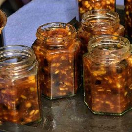 Jars of traditional mincemeat - recipe Eliza Acton