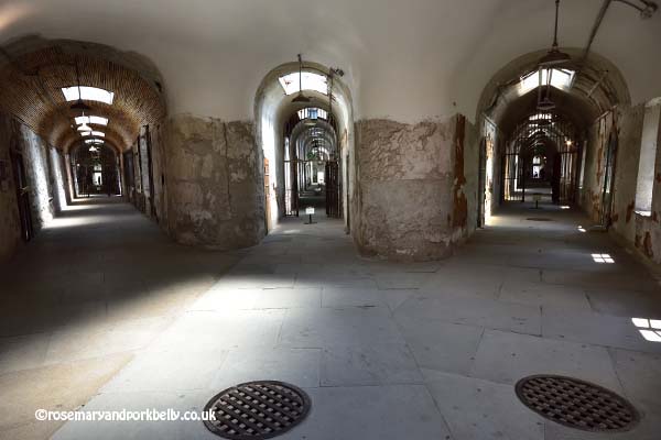 3 corridors leading off the surveillance hub, Eastern State Penitentiary © rosemaryandporkbelly.co.uk