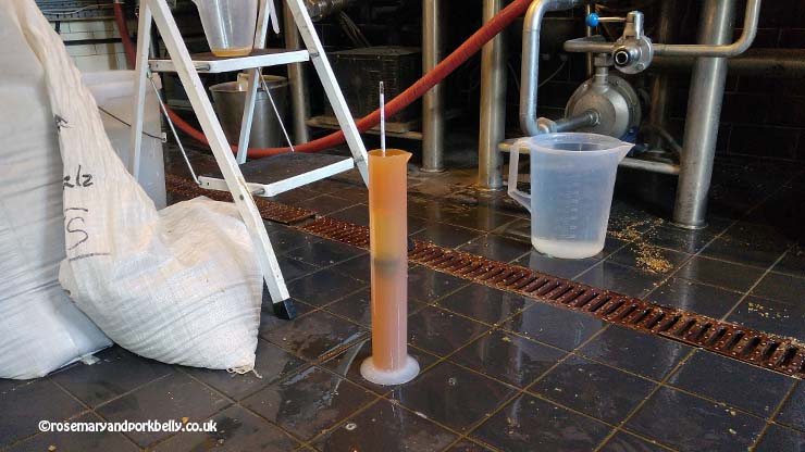 Checking the specific gravity of the beer, Brewhouse and Kitchen Portsmouth © rosemaryandporkbelly.co.uk