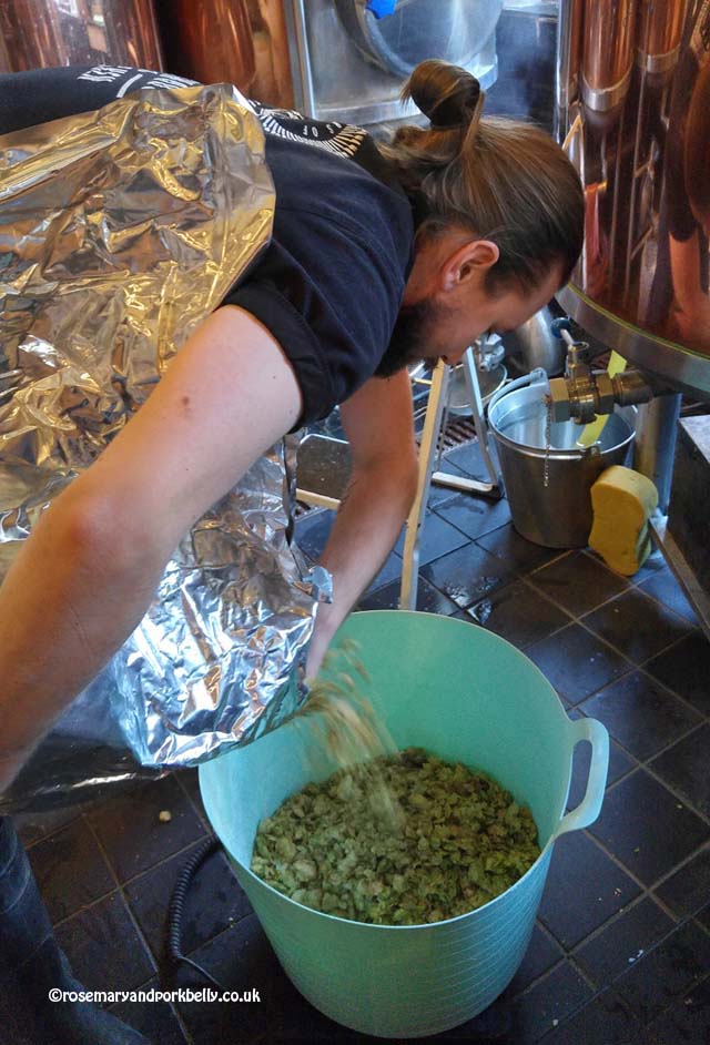 Measuring out the hops, Brewhouse and Kitchen Portsmouth © rosemaryandporkbelly.co.uk