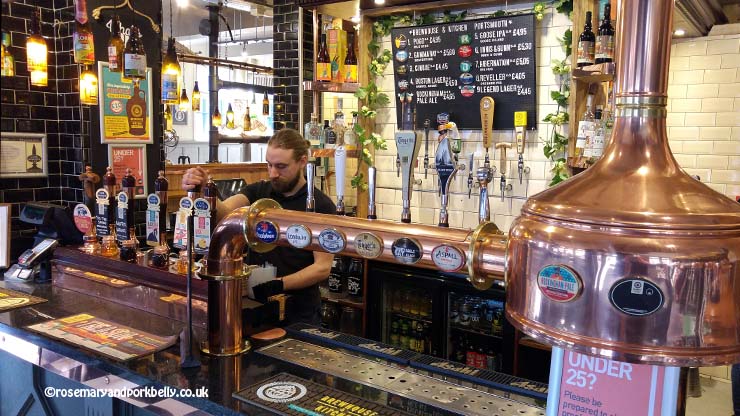 The bar at Brewhouse and Kitchen Portsmouth © rosemaryandporkbelly.co.uk