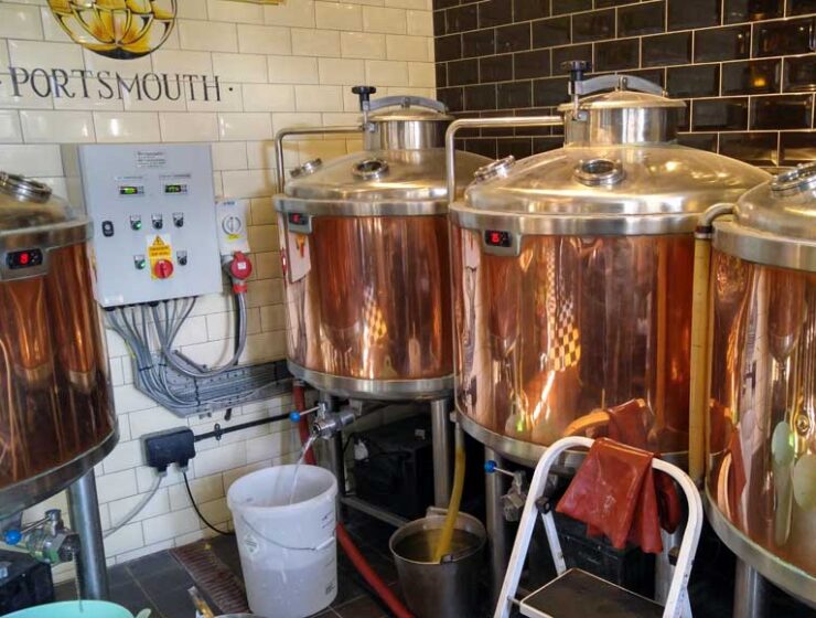 The fermenters at Brewhouse and Kitchen Portsmouth UK