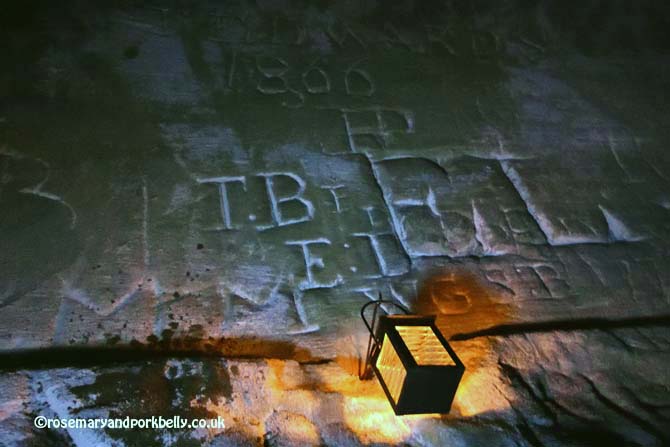 Graffiti in Baron's cave, Reigate Caves © rosemaryandporkbelly.co.uk