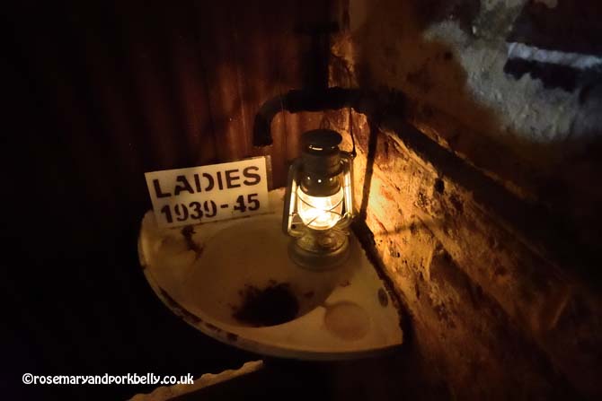 Old wash basin, part of WW2 exhibit, Tunnel Road East Reigate Caves © rosemaryandporkbelly.co.uk