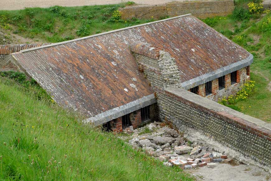 Old brick building Shoreham Fort, West Sussex