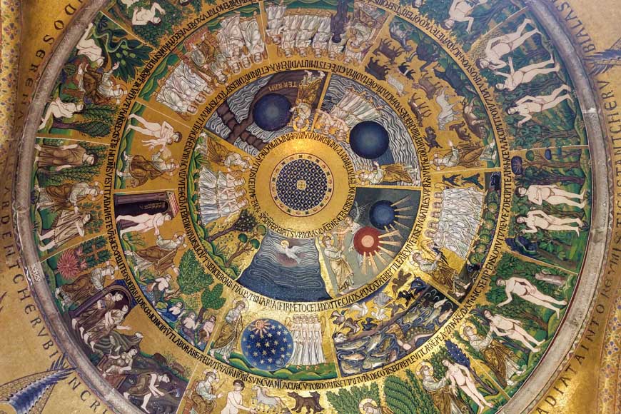 Ceiling mosaic in entrance to St. Mark's Basilica, Venice Italy © rosemaryandporkbelly.co.uk